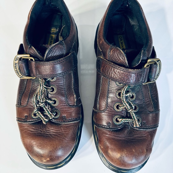 Dr Martens Vintage Monk Strap Platform Buckle Shoes - Made in England - Picture 6 of 9
